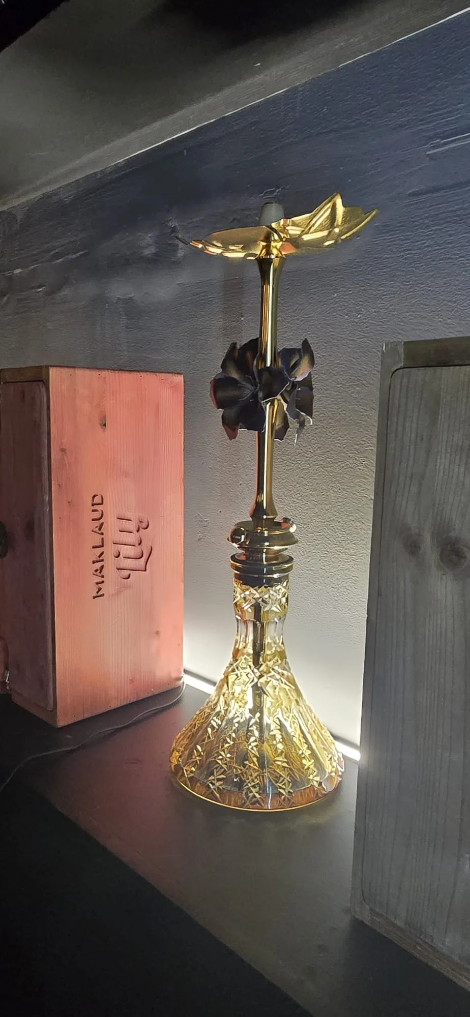 Maklaud Lily gold crystal hookah at Natasha Noir Lounge